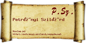 Petrányi Szilárd névjegykártya